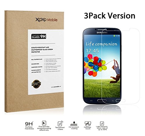 [3PACK, LIFETIME WARRANTY] XOXO MobileÂ® Premium Tempered Glass Screen Protector for Samsung Galaxy S4 / i9500 - Real Tempered Glass - Scratch Proof - Oleophobic Coating - Ultra Crystal Clear - Easy to Install [2.5D Rounded Edges] [Super Thin 0.3mm]