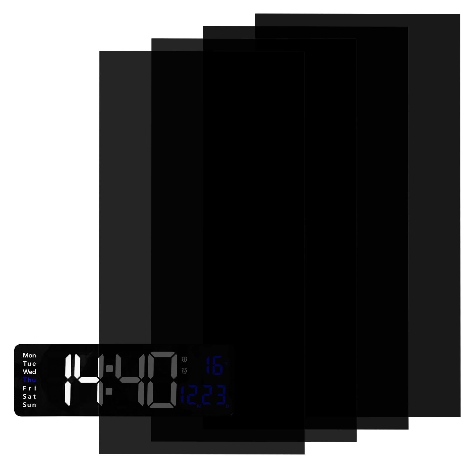 Photo 1 of 4 Pcs Light Dimming Stickers 8 x 4 Inch LED Blocking Stickers Self-Adhesive Dimming Sheets for Electronics Alarm Clock Monitor