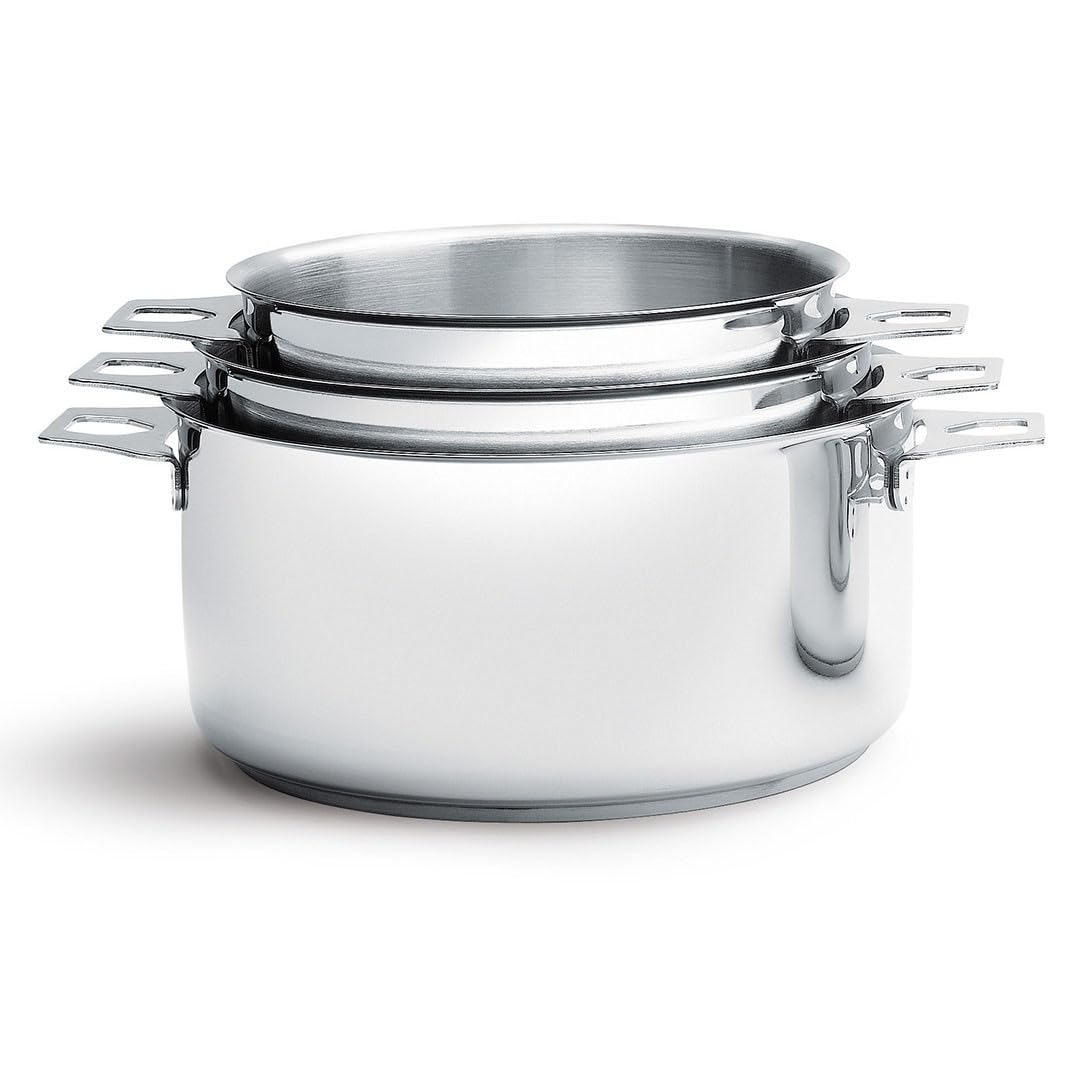 De Buyer 3491.03 Twisty Set of 3 Pans without Handle, 16 cm, 18 cm and 20 cm Diameters