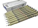 Sakura Pigma Micron pen 05 Blue felt tip artist drawing pens - 8 pen set