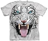 The Mountain Men's Big Face Tribal with Tiger T-Shirt, Gray, Large