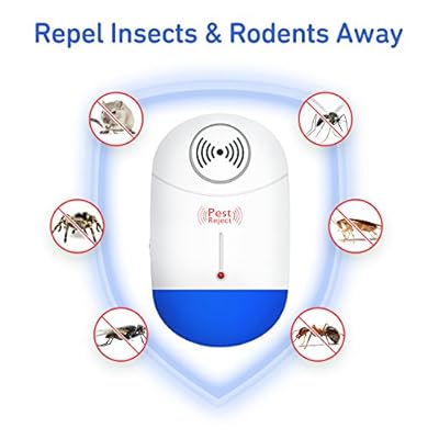 [2018 UPGRADED] Pest Control Ultrasonic Repeller - Mouse Repellent Electronic Plug In Bug Repellent for Home Use - Repel Mouse, Spiders, Mosquitoes, Bed Bugs, Roaches, Fleas, Flies, Ants