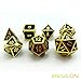 Bescon Super Shiny Deluxe Golden and Enamel Solid Metal Polyhedral Dice Set of 7 Gold Metallic RPG Role Playing Game Dice 7pcs set D4-D20
