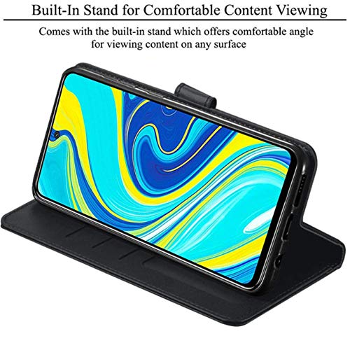 WOW Imagine Redmi Note 9 Pro & Pro Max Flip Case | Leather Finish | Inside TPU | Card Pockets & Stand | Magnetic Shock P