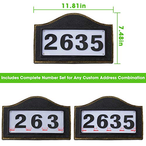Melunar Lighted House Address Numbers Sign, Waterproof Resin Plaque Outdoor Lights, Solar Powered Address Numbers Signs for Houses, Garden, Street, Yard and Home - Thumbnail 5
