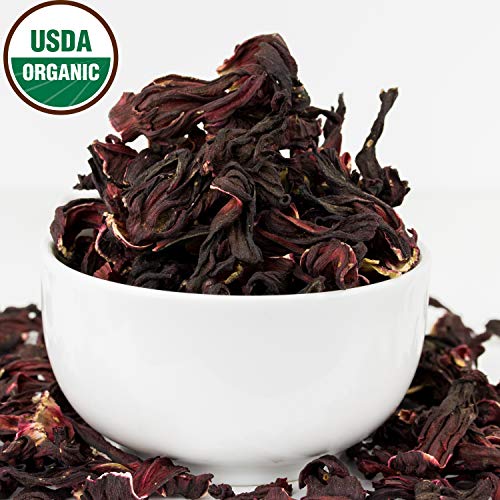 Hibiscus Tea 1LB (16Oz) 100 CERTIFIED Organic Hibiscus Flowers Herbal