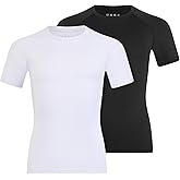 Anawakia Boys Compression Shirt Short Sleeve Youth Kids Athletic T-Shirt Quick Dry Undershirt for Basketball Football Tops