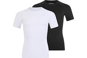 Anawakia Boys Compression Shirt Short Sleeve Youth Kids Athletic T-Shirt Quick Dry Undershirt for Basketball Football Tops