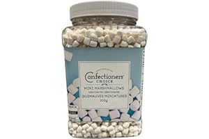 Confectioners Choice Mini White Marshmallows, Dehydrated Vanilla Flavor, 200g, for Hot Chocolate and Cereal Topping