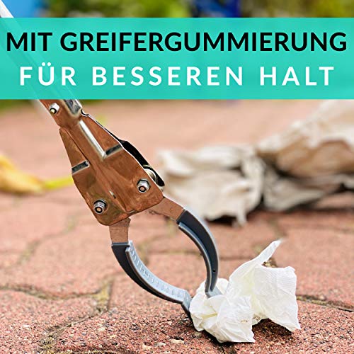 Praknu Greifzange aus Metall - Robuster Greifer für Müll - 95cm lang - Greifarm für Senioren – Bild 3