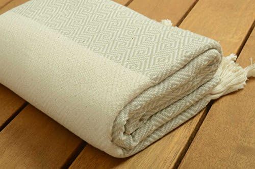 SALE %50 High Quality Diamond Design Turkish Cotton Bath and Beach Towel - Beige - Spa Sauna Yoga Hammam Fouta Table Cloth Yachting