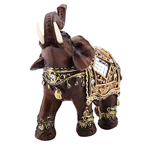 Lucky Wealth Elephant Statue, Lucky Feng Shui Wood Grain Elephant Statue Sculpture Wealth Figurine Gift Home Decoration(#1)