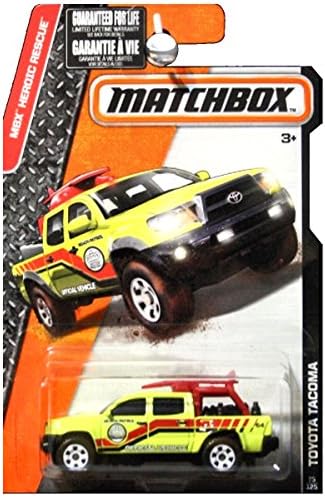 Matchbox 2016 Mbx Heroic Rescue Toyota Tacoma Lifeguard Truck Beach Rescue Yellow