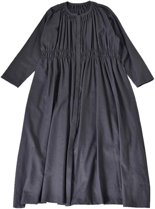 Amazon イナ Ina Aranciato別注 ウエストギャザーマキシ丈コートワンピース 38 チャコール Col 13 38 13 ワンピース チュニック 通販