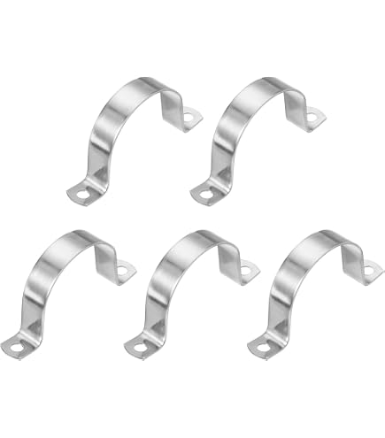 Uxcell 12pcs 96mm (3.78") 201 Stainless Steel Rigid Pipe Straps - 2 Hole U-Clamp For Tube Mounting - View #7