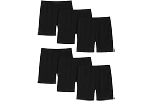 6 Pack Girls Biker Shorts Under Dress Dance Cartwheel Shorts for Toddler Kids Multicolor Athletic Running Bottoms