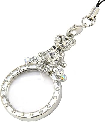 Amazon Lst Kumags サイズ ルーペストラップ ルーペ リーディンググラス ルーペ ストラップ くま クマ ケータイ バッグにつけても可愛い プレゼントにも レディース シルバー ルーペストラップ スポーツ アウトドア