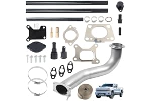 3.5" L5P EGR Delete kit w/Downpipe Premium Stainless Steel, Fit for 2017-2019 GM 6.6L Duramax (17-19 EGR w/Downpipe)