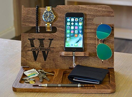 Fathers day, fathers day gifts, docking station, dad gift, father gift, dock station, birthday gift, husband gift, gift for men, mens gift, nightstand vallet, iPhone stand