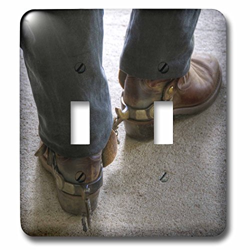 3dRose lsp_98397_2 Man with Cowboy Boots with Spurs Double Toggle Switch