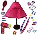 18 Inch Doll Pretend play Hair Salon accessories Hair Cutting Cape & over 30 Pc Set, Great for American Girl Dolls,