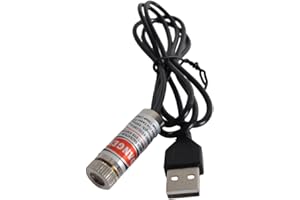 BEITESI Red line laser module, industrial laser module, adjustable focus, line length 39″USB connector diameter 12mm(traverse-1pack)