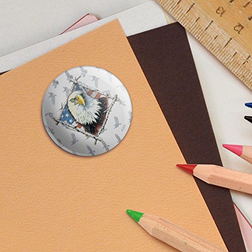 Patriotic Bald Eagle Diamond American USA Flag 1.5" Puffy Bubble Dome Scrapbooking Crafting Sticker Set