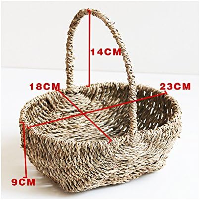 Endlless Hand-Woven Natural Straw and Willow Basket Wicker Flower Pots Flower Wall Hanging Flowerpot Hanging Basket Rustic Rattan Hanging Wall Basket-09