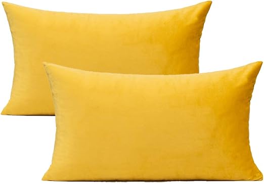 Yellow Lumbar Velvet Soft Solid Throw 