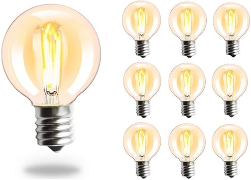 Amazon Co Jp Bomcosy Rainproof Led Bulbs E12 Socket Filament Bulbs Pack Of 10 Led String Lights Illumination Lights 2700k Color Equivalent Christmas Wedding Party Decoration Kitchen Housewares