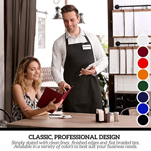 GREEN LIFESTYLE 12 Pack Bib Apron Unisex White Aprons, Machine