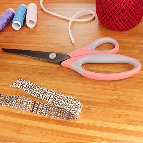BambooMN Titanium Softgrip Scissors Set – 3-Piece Sewing, Craft, Office Scissors In Red & Black