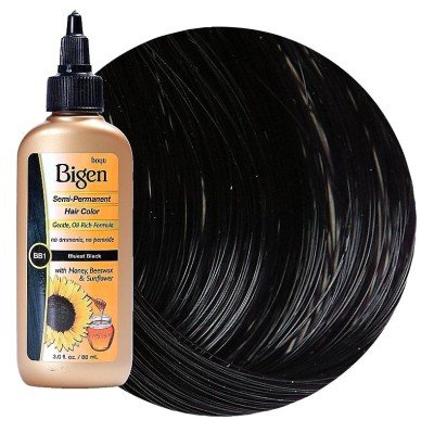 Bigen Semi-Permanent Haircolor #Bb1 Bluest Black 3 Ounce (88ml) (3 Pack)