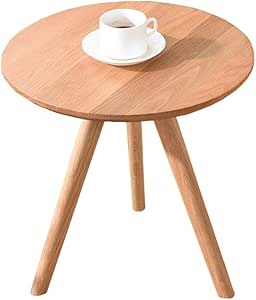 NO BRAND Mesita Mesita, Simple Sólido Redondo Snack-Madera Tabla Mesa