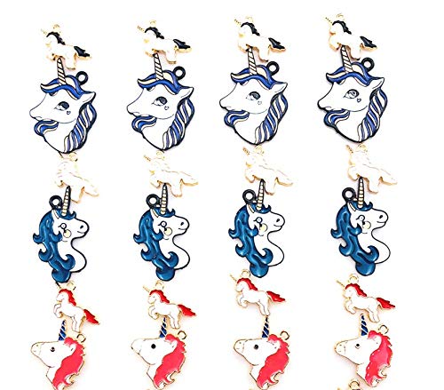 36pcs Cute Enamel Mixed Unicorn Charms Craft Supplies Pendants for Jewelry Accessories Making DIY Necklace Bracelet Ankle (9 Style)(Mix Unicorn Charms) - Thumbnail 3