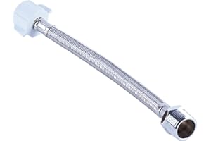 Axiomdeals 16" Toilet Supply Line Extension Hose – Flexible Stainless Steel Bidet Connector with Leak-Proof 7/8" M/F T-Adapte