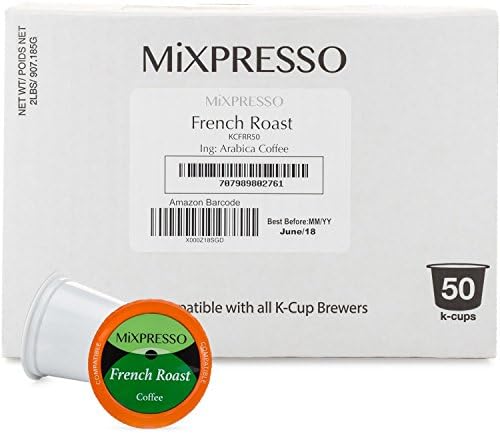 Mixpresso Coffee’s French Roast Single-Serve K-Cup Pods (Compatible), 50 Count