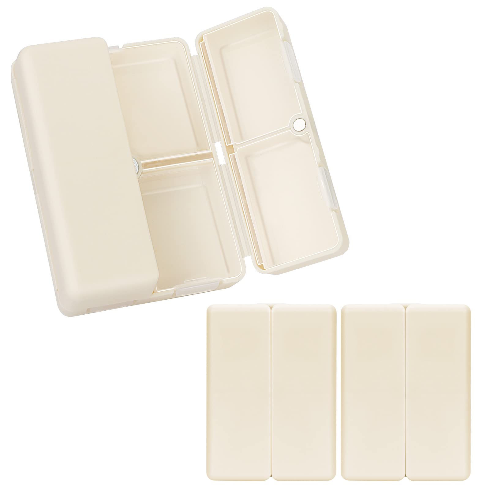 Photo 1 of FYY Daily Pill Organizer,2 Pcs 7 Compartments Portable Pill Case Travel Pill Organizer,[Folding Design] Pill Box for Purse Pocket to Hold Vitamins,Cod Liver Oil,Supplements and Medication-White