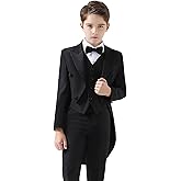 ProPoFol Boys Tuxedo Suit Slim Fit Kids Tailcoat Suit 3 Piece Suits Set for Prom Concert Wedding Casual