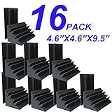 4.72"x4.72"x9.6" Sale Acoustic Foam 16 PCS in Black Bass trap Soundproof foam
