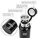 Hiwill Stainless Steel Vacuum Insulated Water Bottle, 24Hrs Cold,12Hrs Hot, 21OZ-50OZ Double Wall Thermos Flask, Travel Sports Leak Proof Drinking Bottle with Metal Strainer, BPA Free (Black, 21oz)