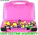 Life Made Better Little People Toy Storage Carrying Box, Mini Figure Organizer, Stores Figurines and Accessories, Pink