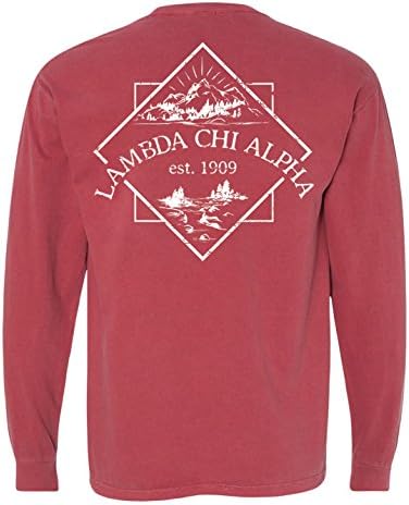Lambda Chi Alpha Crimson Comfort Colors Long Sleeve Pocket Tee