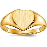 JewelryWeb 14k Yellow Gold Polished Solid Back Signet Ring Size 5 Ring for Women