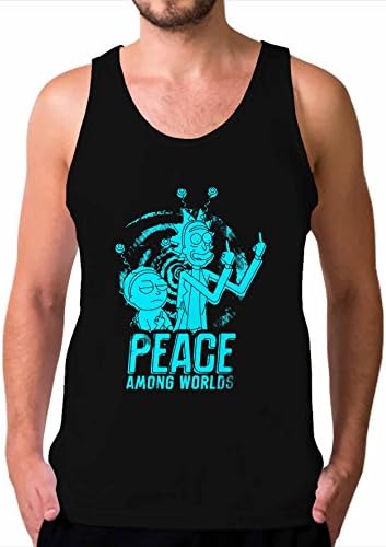 Rick And Morty Peace Among Worlds Tank top Men, Gym Tank top Black S SQ