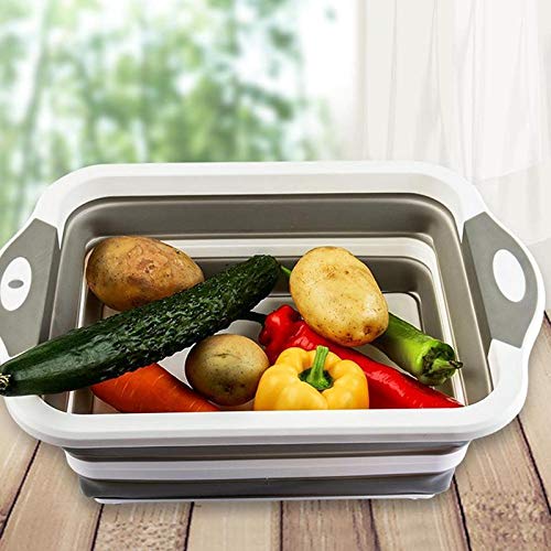 Collapsible Cutting Board and Colander, Camping Wash Basin, 3 in 1