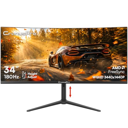 CronusPro 34 Zoll Ultrawide Curved Gaming Monitor, 180Hz, UWQHD 3440 x 1440