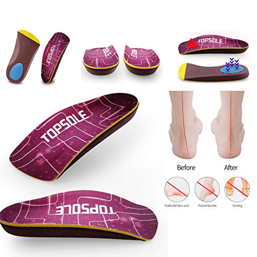 3/4 Insert Insole for Foot Pain from Plantar Fasciitis, High Arch,Flatfoot,Over-Pronation, Compound Orthopedic Arch Support Insole