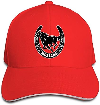 Mustang Horseshoe Top Quality Unisex Boy Girl Adjustable Sandwich Cap Baseball Cap/Hats Red