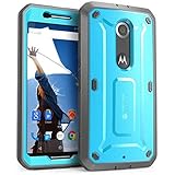 Nexus 6 Case, SUPCASE [Heavy Duty] Belt Clip Holster Case for Google Nexus 6[Unicorn Beetle PRO Series] Full-body Hybrid Protective Cover with Screen Protector (Blue/Black),Fit Motorola Nexus 6